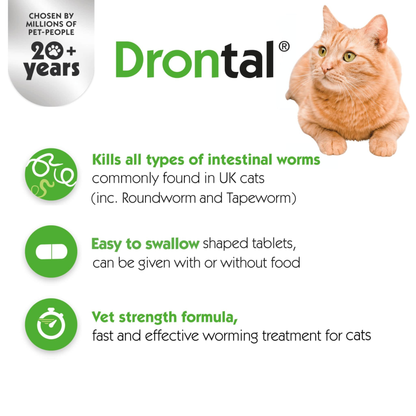 DRONTAL Deworm Tablets - for cats