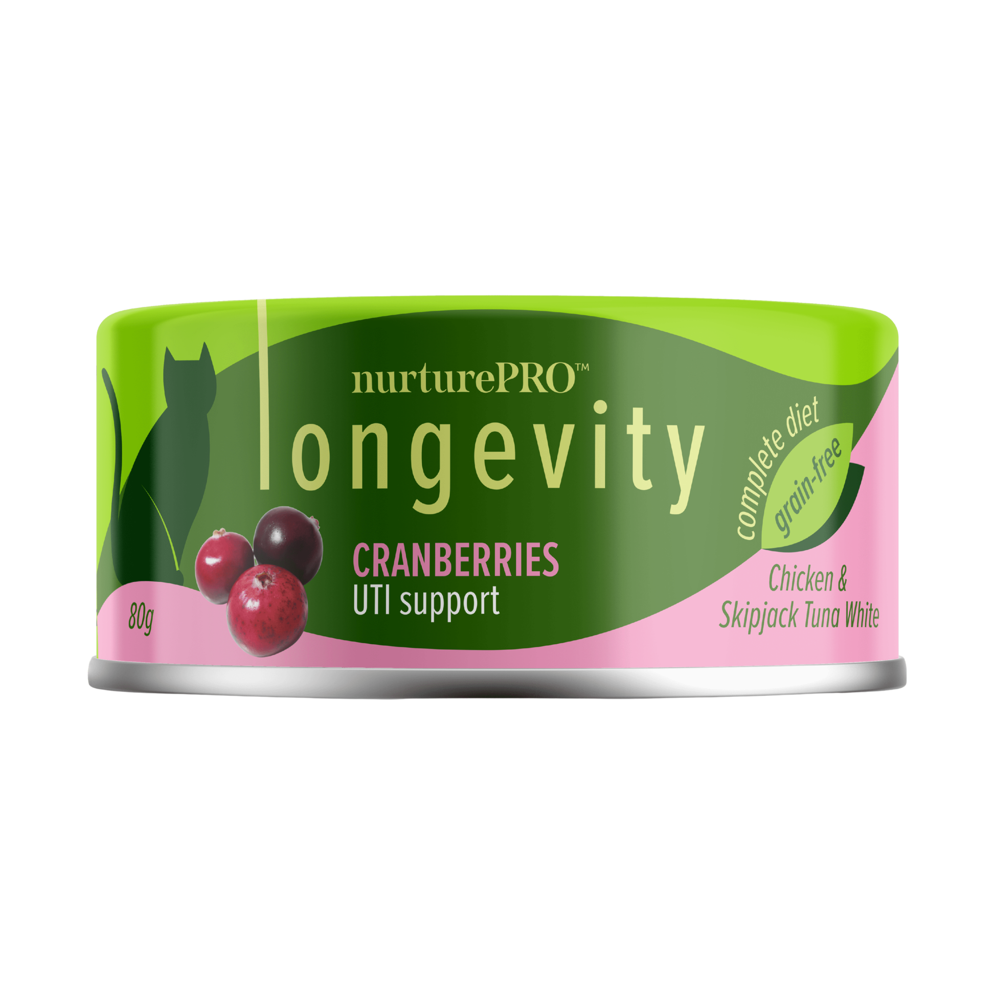 NURTUREPRO Longevity: Chicken & Skipjack Tuna White Meat - 80g Cranberry for cats