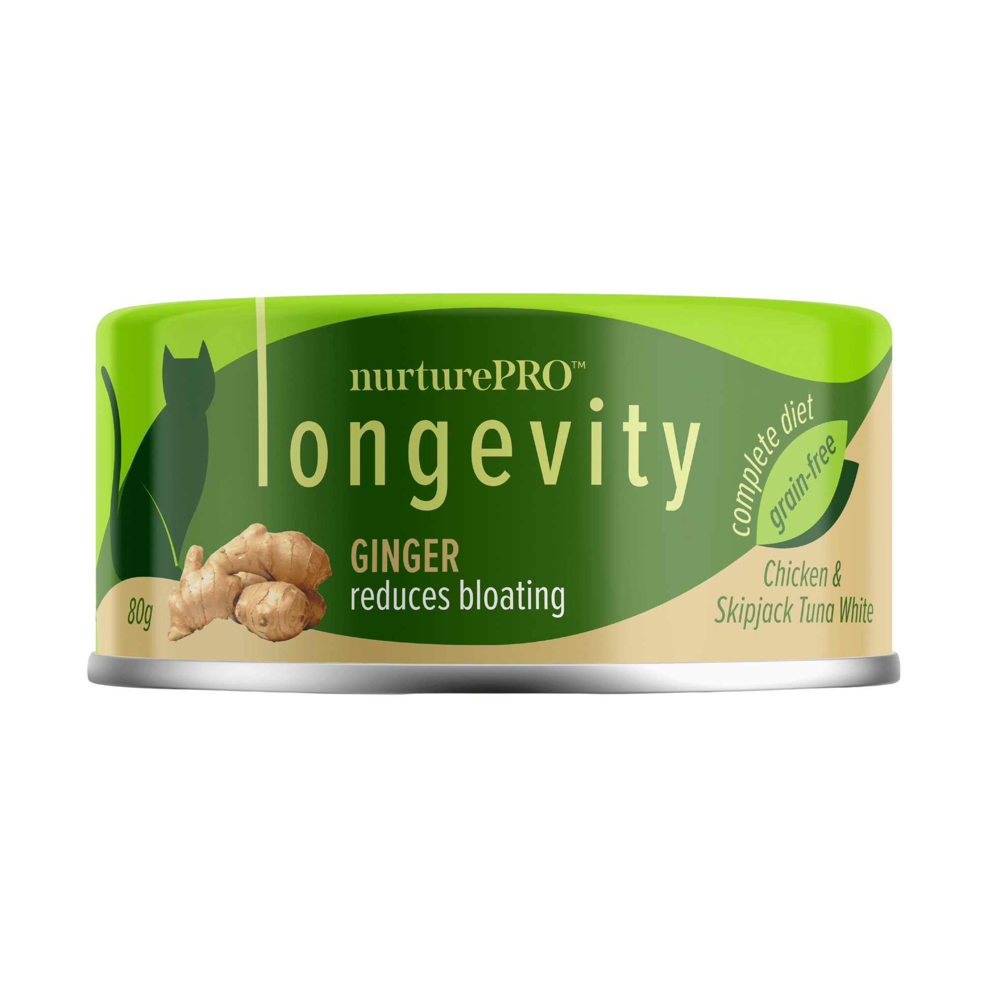NURTUREPRO Longevity: Chicken & Skipjack Tuna White Meat - 80g Ginger for cats