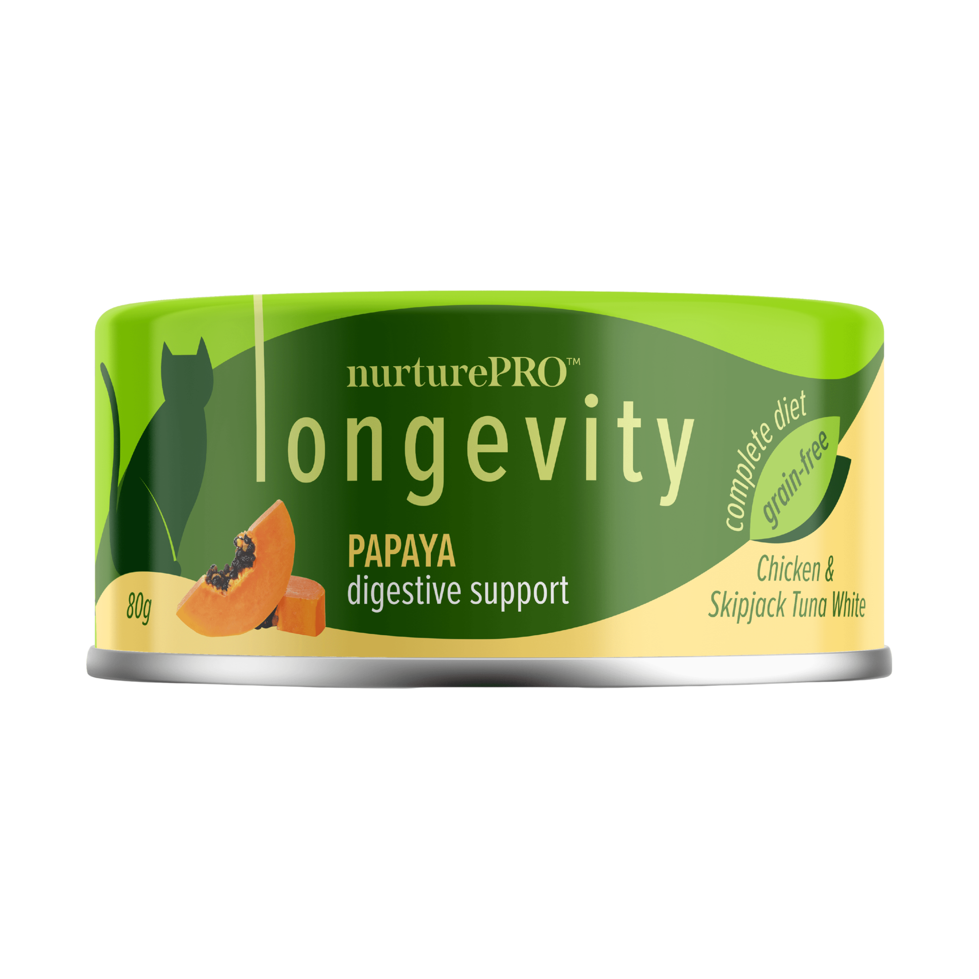 NURTUREPRO Longevity: Chicken & Skipjack Tuna White Meat - 80g Papaya for cats