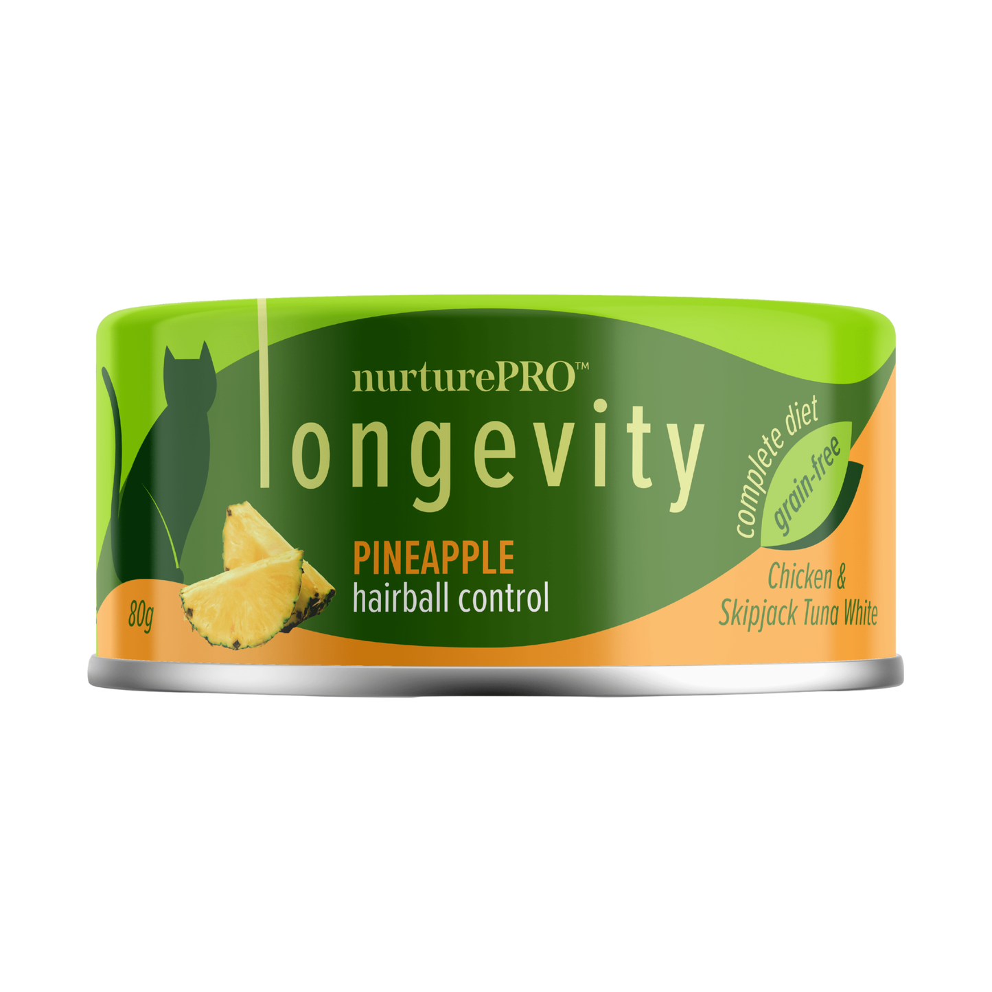 NURTUREPRO Longevity: Chicken & Skipjack Tuna White Meat - 80g Pineapple for cats