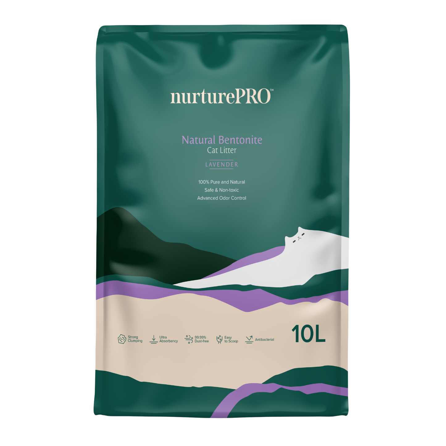 NURTUREPRO Natural Bentonite Cat Litter - Lavender 10L for cats