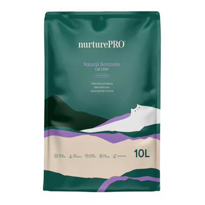 NURTUREPRO Natural Bentonite Cat Litter - Lavender 10L for cats