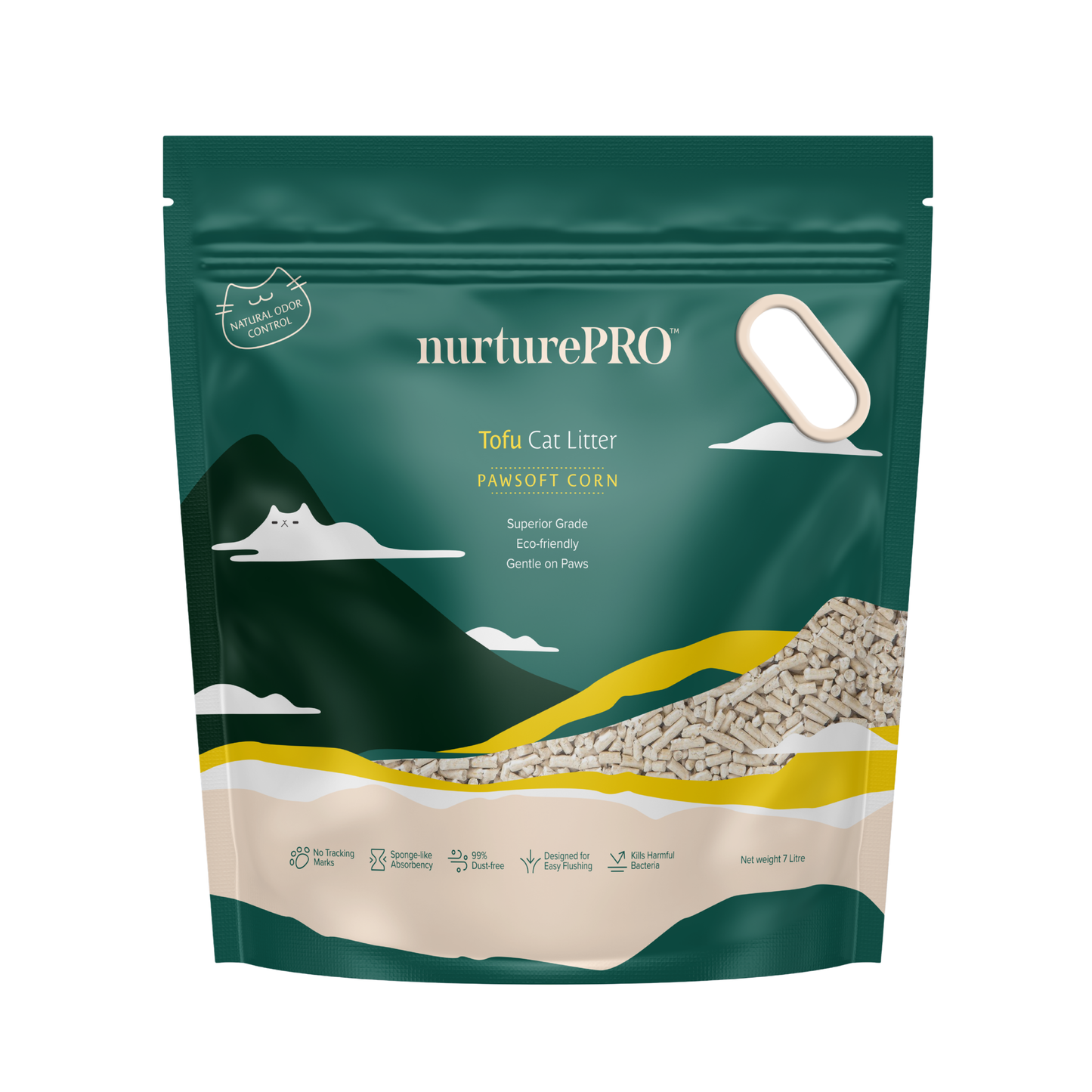 NURTUREPRO Tofu Cat Litter - Pawsoft Corn 7L for cats