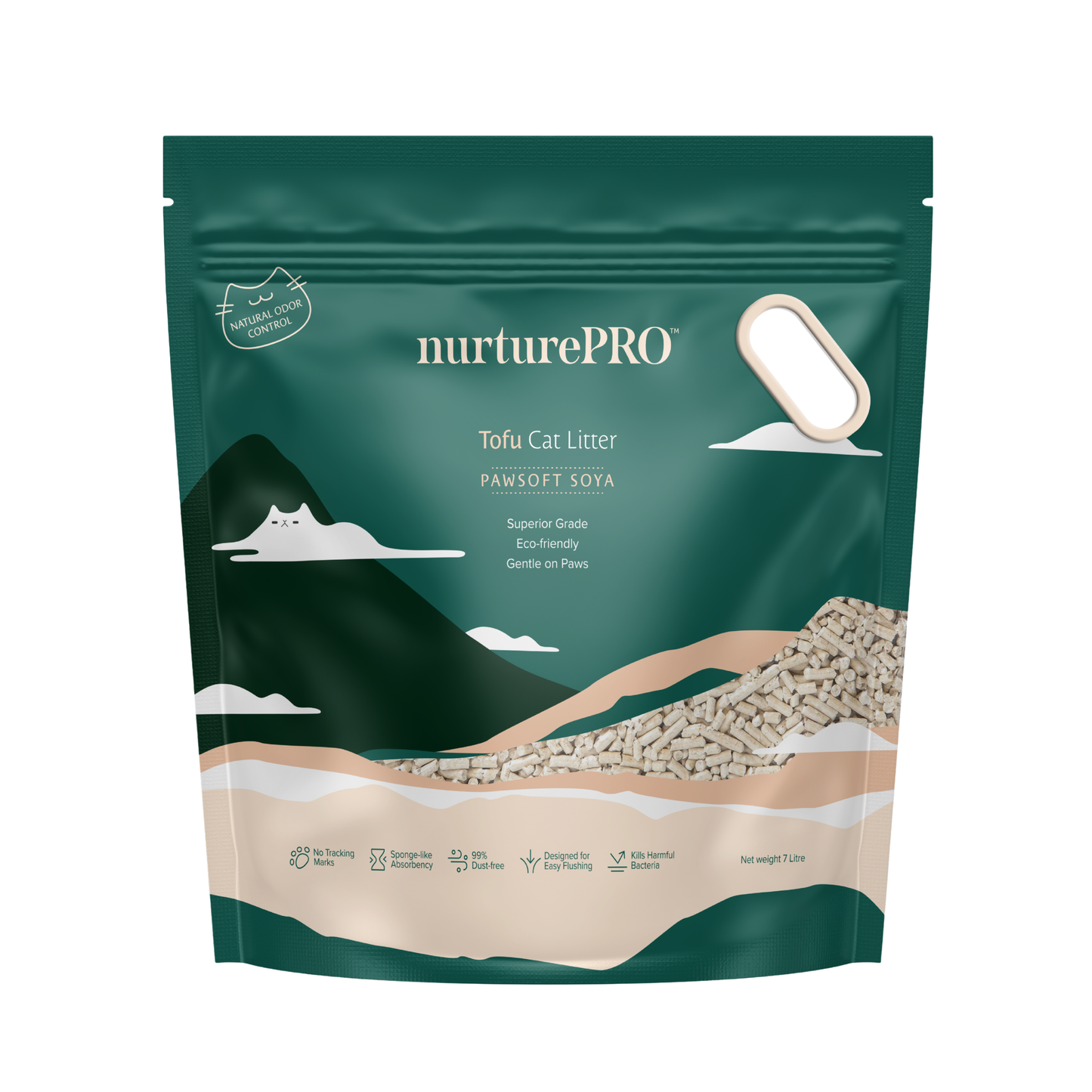 NURTUREPRO Tofu Cat Litter - Pawsoft Soya 7L for cats