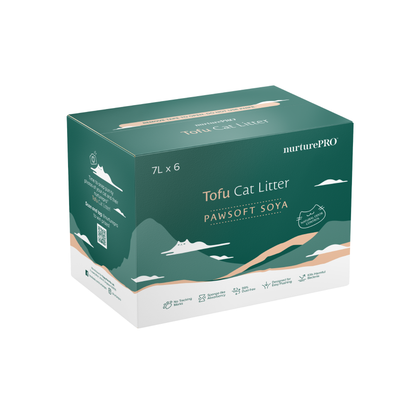 NURTUREPRO Tofu Cat Litter - Pawsoft Soya Box of 6 bags for cats