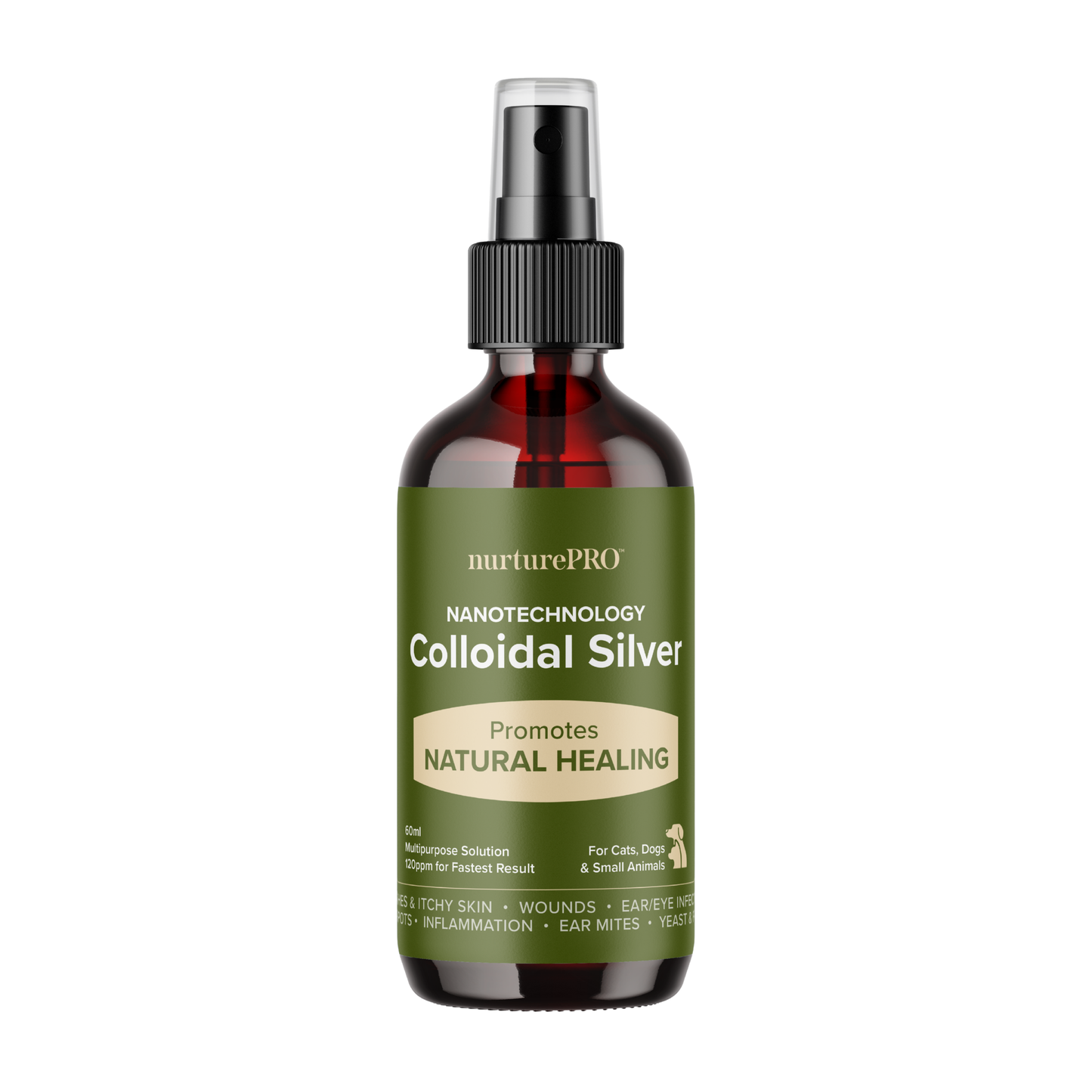 NURTUREPRO Nano Colloidal Silver - 60ml for cats
