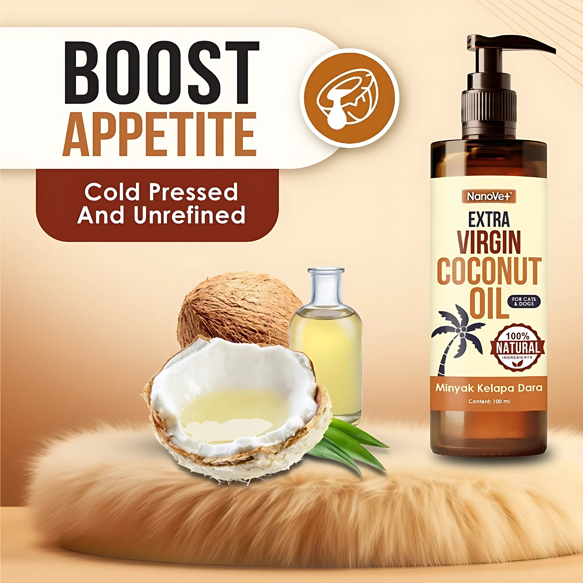 NANOVET+ Extra Virgin Coconut Oil - for cats