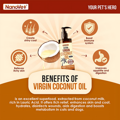 NANOVET+ Extra Virgin Coconut Oil - for cats